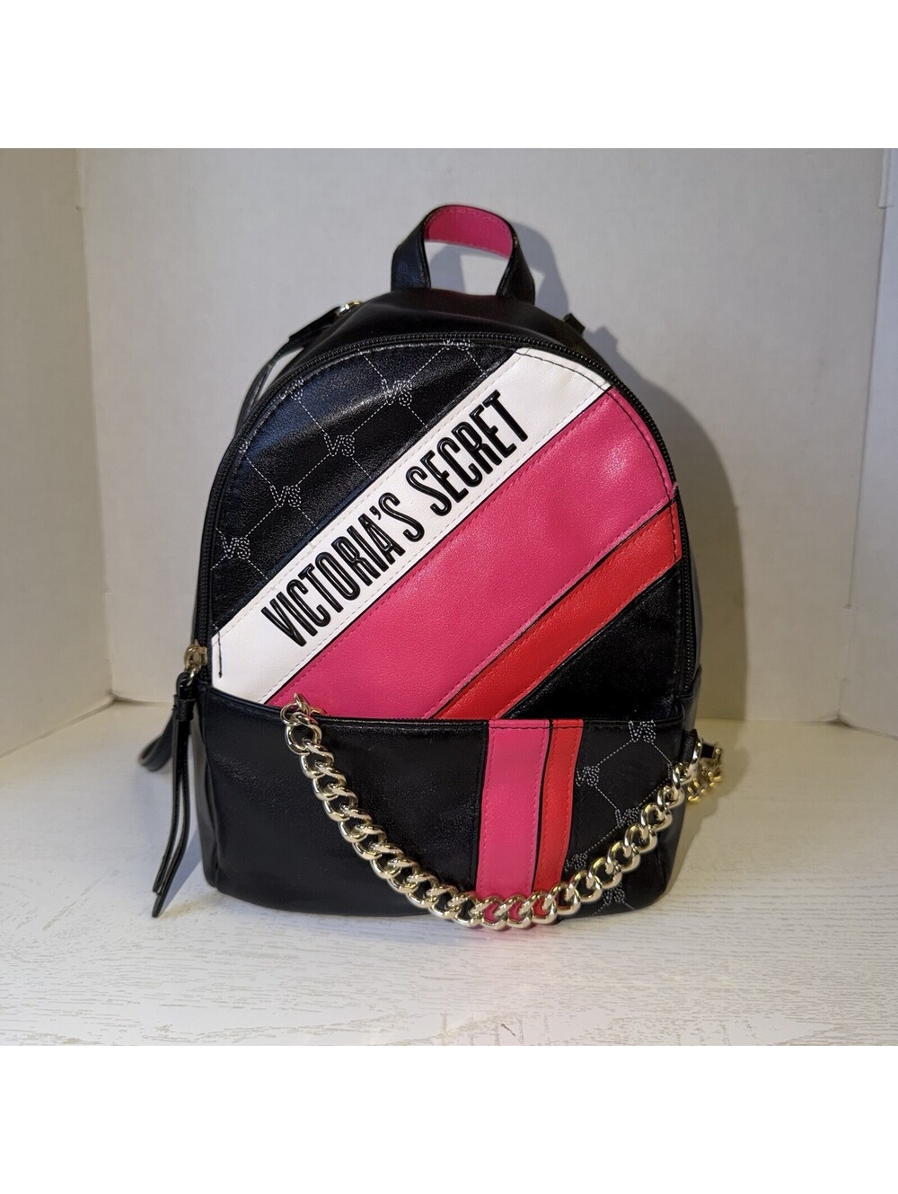Victoria's Secret Mini Backpack W/ Adjustable Strap Blk/ Pink 2019